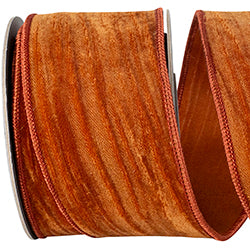 2.5" x 10 YDS Crushed Velvet Touch Deluxe Wired Edge | Copper