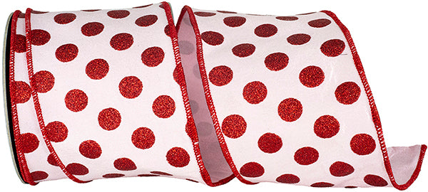 4" Dot Jumbo Deluxe Backed Wired Edge Ribbon l 10 Yards