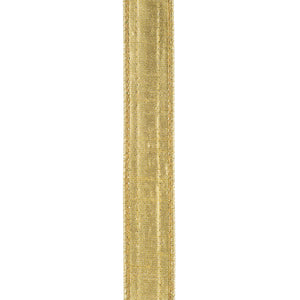 1" x 5YD Jeweled Center Velvet Wired Ribbon | Green & Gold