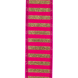 4" Metallic Bars Deluxe Wired Edge Ribbon l 5 Yards