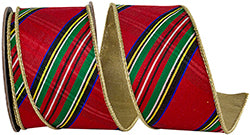 2.5"x5YDS Multicolor Classic Diagonal Plaid Deluxe Ribbon