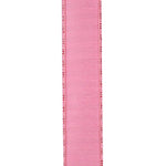 1.5"X10YDS Pink&Red Bar Striped Dupioni Deluxe Backed Wired Ribbon