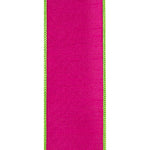 2.5"X10YDS Lime&Fuchsia Dupioni Reversal Deluxe Backed Wired Edge Ribbon