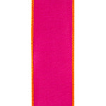 2.5"X10YDS Orange&Fuchsia Dupioni Reversal Deluxe Backed Wired Edge Ribbon