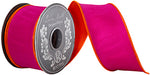 2.5"X10YDS Orange&Fuchsia Dupioni Reversal Deluxe Backed Wired Edge Ribbon