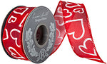 1.5"x10YDS Heart Outlines Iridescent Sparkle Wired Edge Ribbon