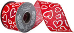 2.5"x10YDS Heart Outlines Iridescent Sparkle Wired Edge Ribbon