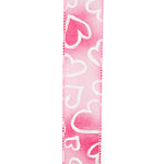 1.5"x10YDS Heart Outlines Iridescent Sparkle Wired Edge Ribbon