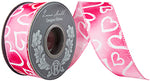 1.5"x10YDS Heart Outlines Iridescent Sparkle Wired Edge Ribbon
