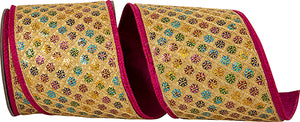 4"X5YDS Metallic Regal Splendor Deluxe Backed Wired Edge Ribbon