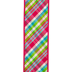 2.5"X5YDS Plaid Festivity Deluxe Dupioni Backed Wired Edge Ribbon