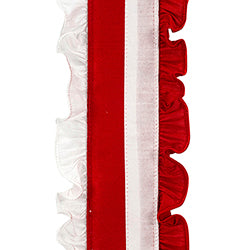 4"X5YDS Ruffle Festivity Deluxe Dupioni Wired Edge Ribbon