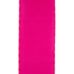 4"X10YDS Hot Pink Watercolor Check Deluxe Dupioni Backed Wired Edge Ribbon