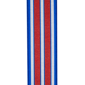 2.5"x10YDS Heartland Stripe Patriotic Wired Ribbon