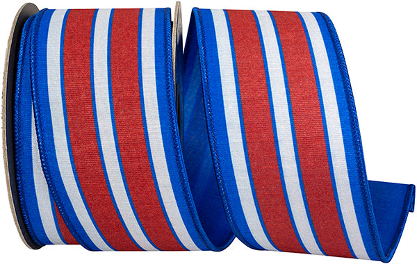 2.5"x10YDS Heartland Stripe Patriotic Wired Ribbon
