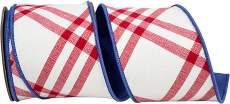 4 inchx10 yards Canvas Country Americana Wired Ribbon