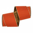 Copper ribbon roll with bronze trim on a white background