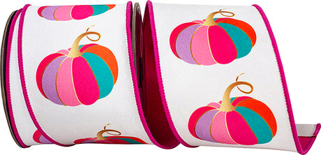 4 inchx10yd Pumpkin Fuchsia Fashion Dream Wired Ribbon