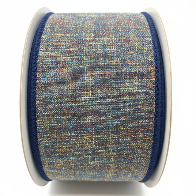 2.5" X 10YDS Navy Contemporary Tweed Ribbon