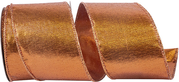 2.5" x 10 YDS Copper Glitz Wired Ribbon