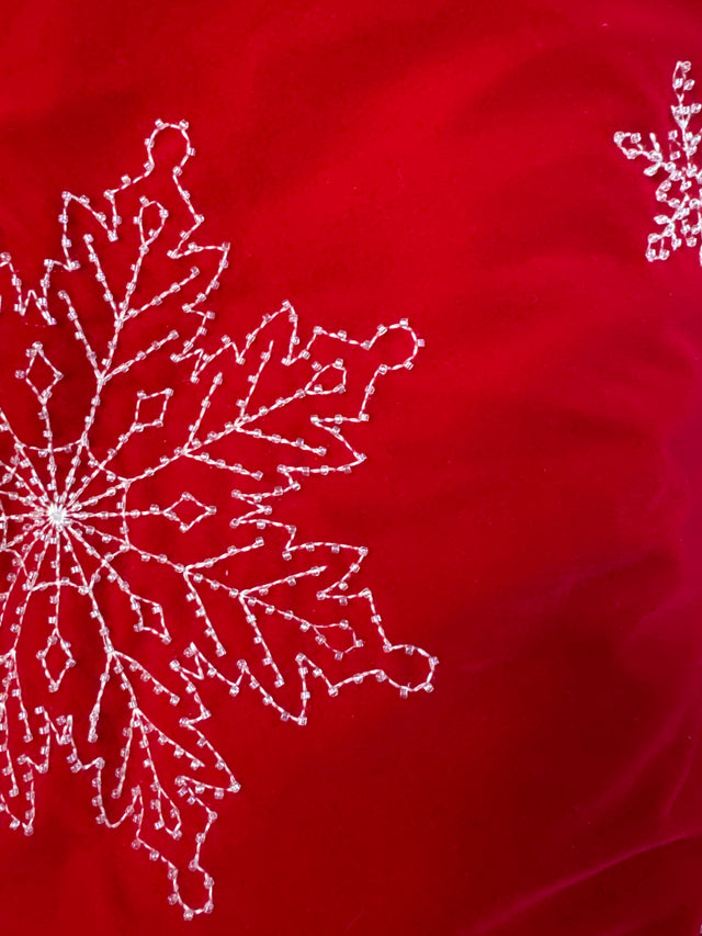 Sparkle me traditional stocking – 24” beaded snowflakes
