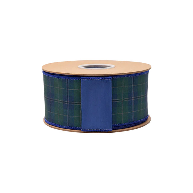 2.5" x 10 Yards Blue & Green Classic Plaid Dupioni Ribbon
