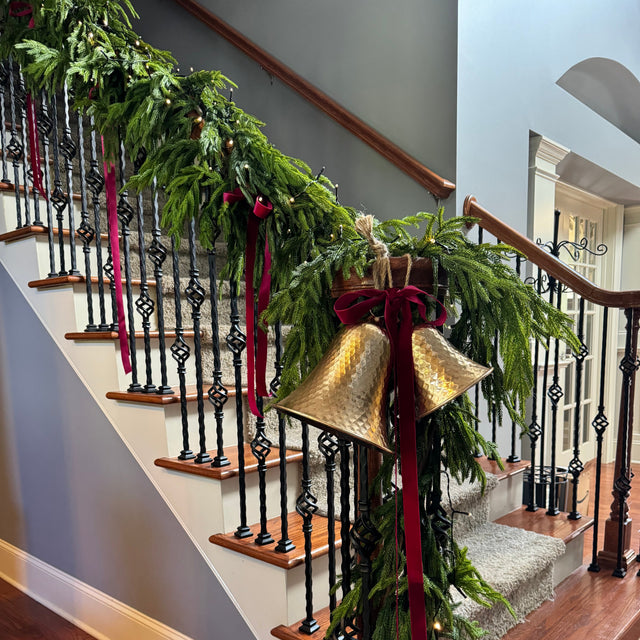 180" Real Touch Norfolk Pine Staircase Garland