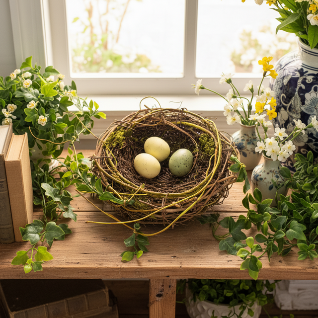 6.5" Bird Nest with Eggs