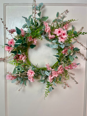 22" Apricot Blossom Designer Wreath