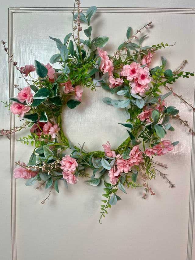 22" Apricot Blossom Designer Wreath
