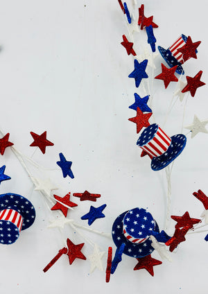 48" Americana Hat with Stars Garland