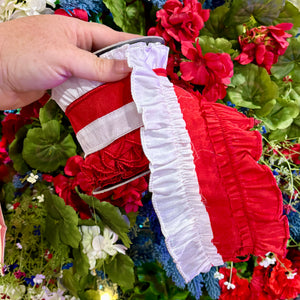 4"X5YDS Ruffle Festivity Deluxe Dupioni Wired Edge Ribbon