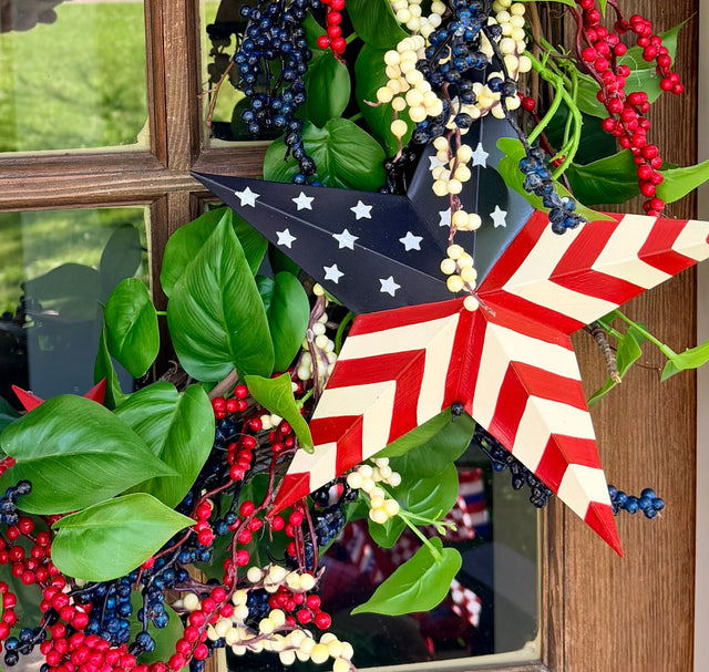 24" Custom Berry Patriotic Wreath