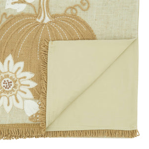 16"x70" Thankful Pumpkin Runner | Natural, White