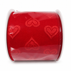4" x 10yd Red Valentine’s Day Hearts Ribbon