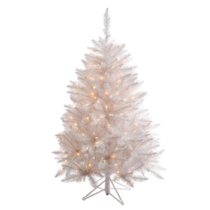 3.5' White Sparkle Spruce Small Tree | Clear Dura-lit Incandescent Lights