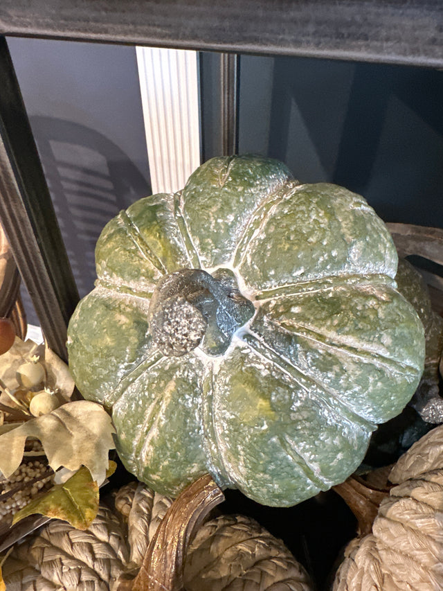 7" Green Resin Pumpkin
