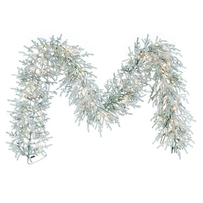 9 foot x 16 inch Frosted Norfolk Garland