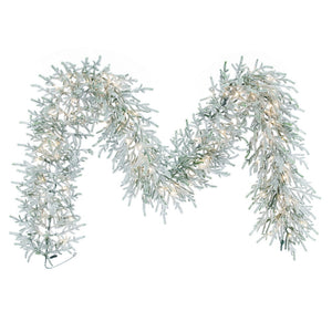 9 foot x 16 inch Frosted Norfolk Garland