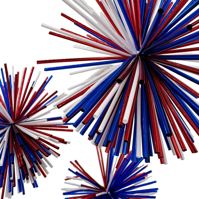 28" Red, White & Blue Plastic Firework Spray