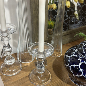 7" Medium Glass Candle Holder
