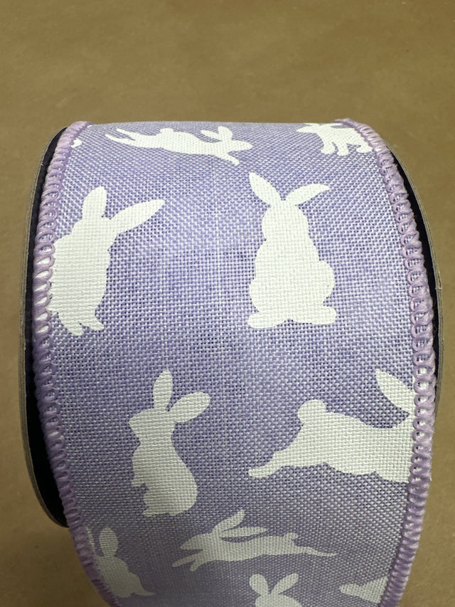 2.5" Lavender | Easter Bunny | Linen Ribbon- 10 Yards