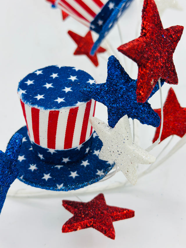 48" Americana Hat with Stars Garland