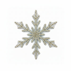 7.75" Silver/Gold Jewel Beaded Snowflake Ornament