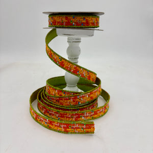 1" Orange | Green | Blue | Boucle Dupioni Ribbon- 10 Yards