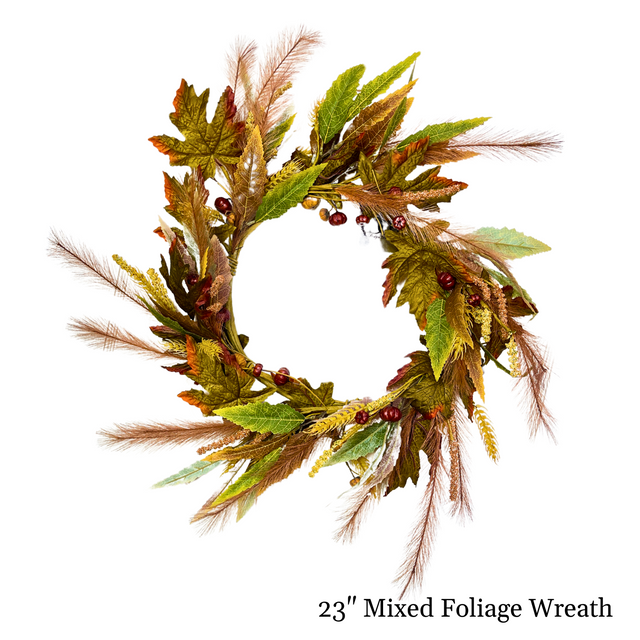 23” Mixed Foliage Wreath