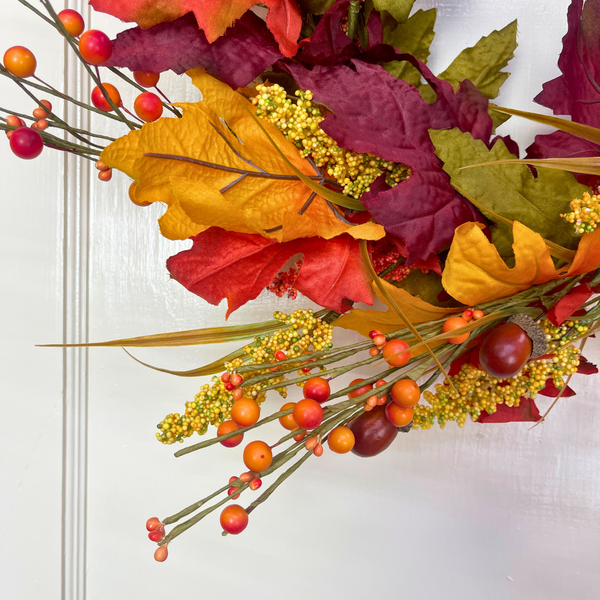 24" Yellow Rose and Foliage Wreath