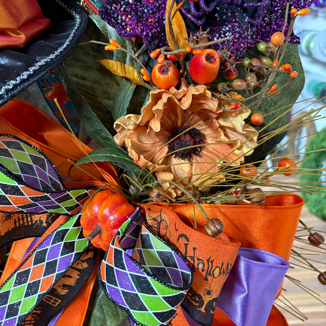 32" Bats, Bows & Bewitchment Designer Halloween Wreath