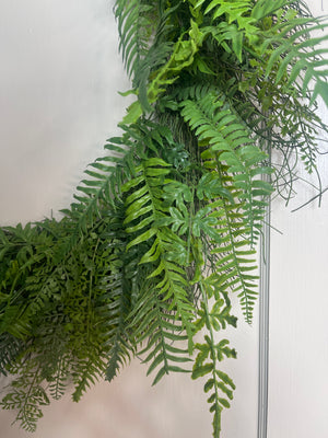 36" Natural Touch Fern Wreath | UV Treated