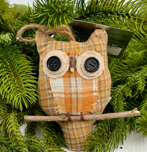 5.5" Plaid Owl Ornament | Set of 3